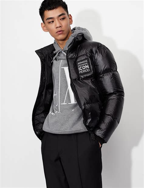 armani exchange puffer jacket men's.